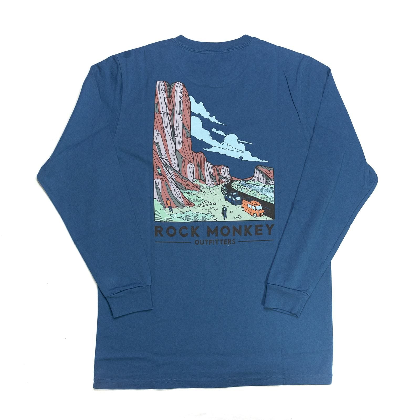 Dirt Bag Tee - Long Sleeve - Cool Blue-Tees-Rock Monkey Outfitters